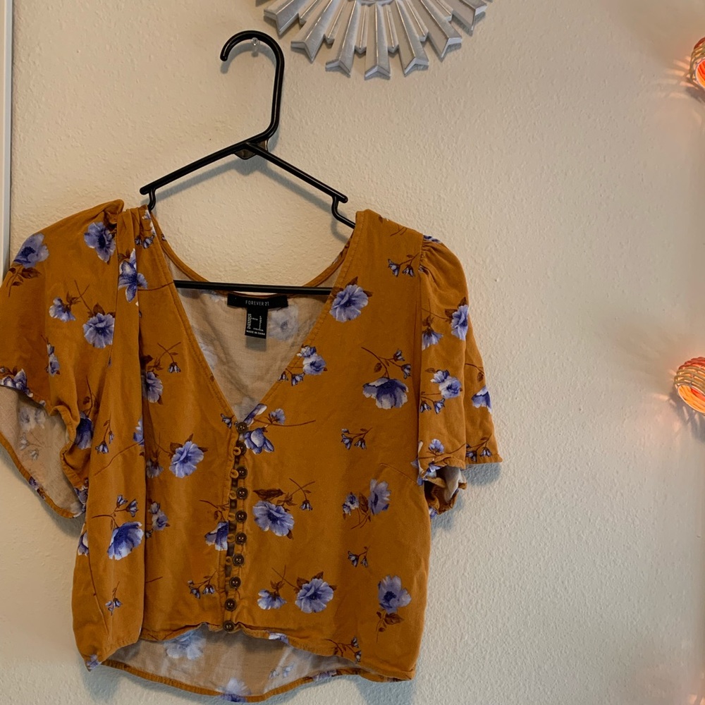 Button up Forever 21 crop top